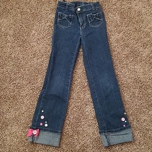 Gymboree 7 slim girls decorative bow pants